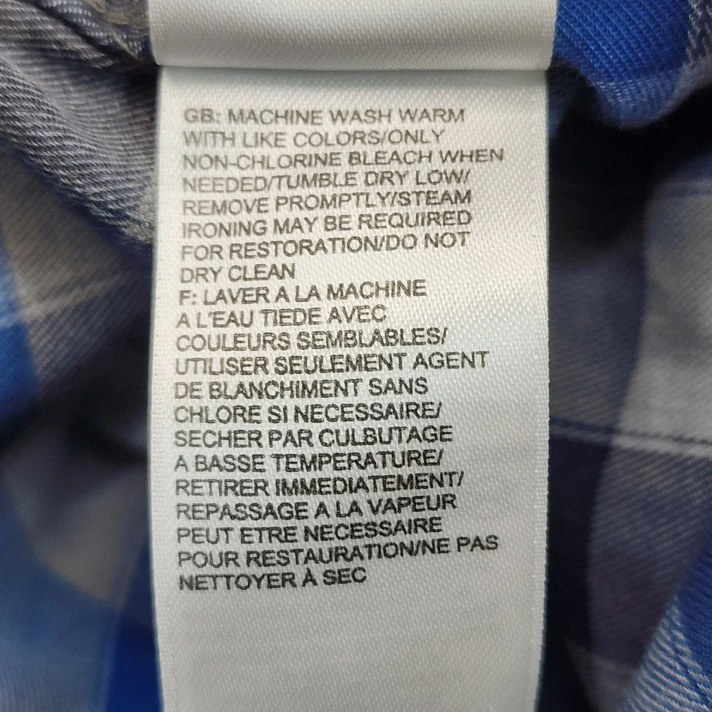 The North Face Mens Blue Plaid Flannel Workwear Gorpcore Outdoor Shirt Large